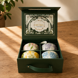 Ceramic Bowl Set - Botanical Glazed 4 Bowls & 4 Spoons Wholesale