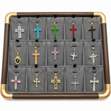 Cross Necklace Set with Display - Wholesale