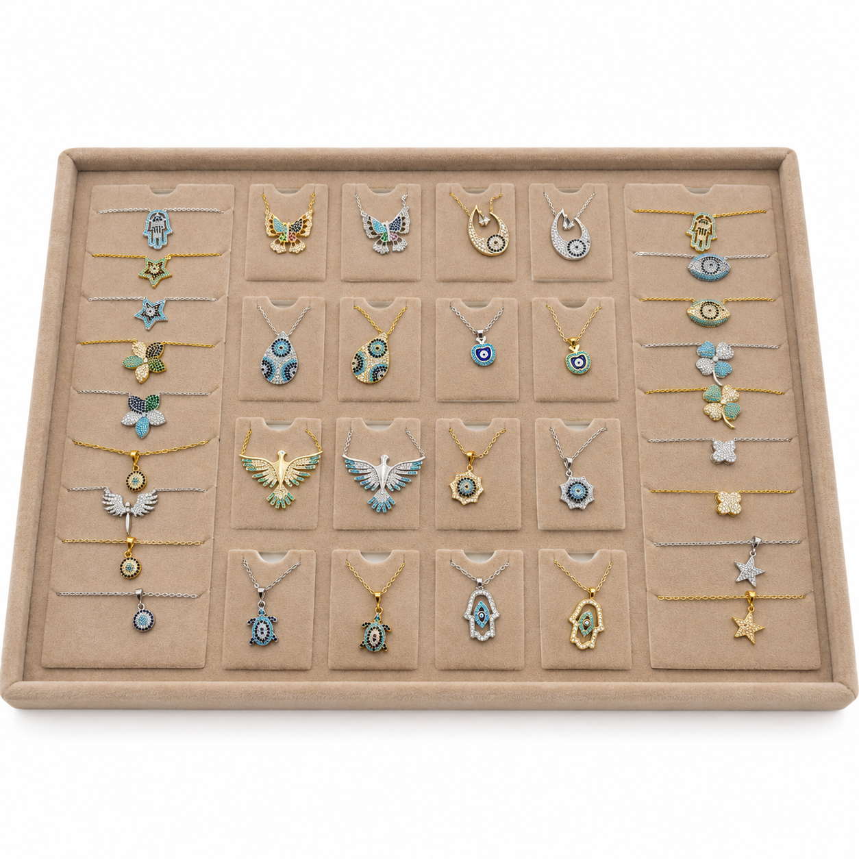 Stainless Steel Necklace Set with Display - Wholesale