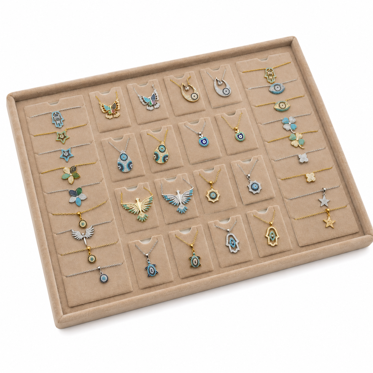 Stainless Steel Necklace Set with Display - Wholesale