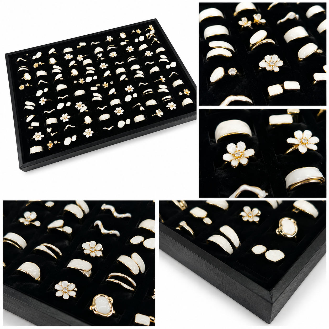 Mother of pearl ring set - Wholesale