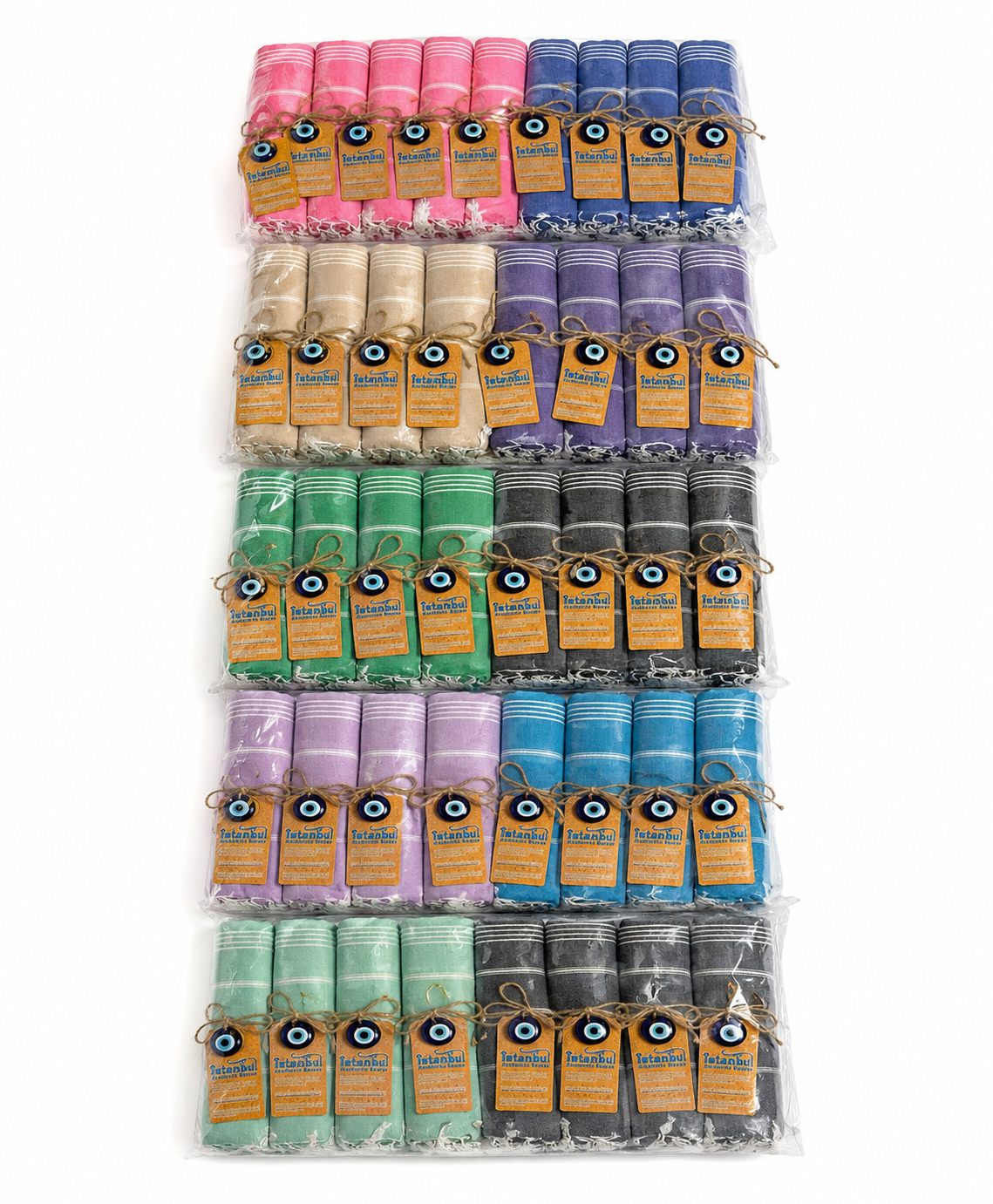Sultan Turkish Cotton Towel Mix Box I 50 Pack